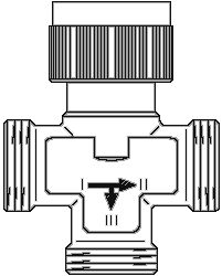 Вентиль 3-ходовой распред-ный "Tri-D TB" PN16 Ду15 евроконус ¾"НР (арт: 1142504)