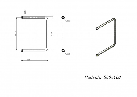 Полотенцесушитель водяной Grota Modesto 500x400 хром глянцевый