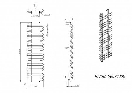 Полотенцесушитель электрический Grota Rivolo 500x1800 белый