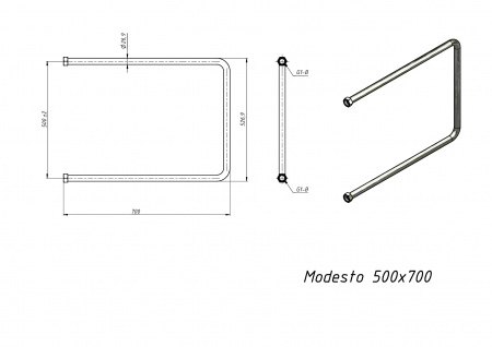 Полотенцесушитель водяной Grota Modesto 500x700 хром глянцевый