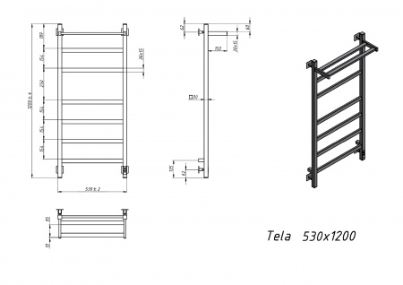 Полотенцесушитель электрический Grota Tela 530х1200 белый