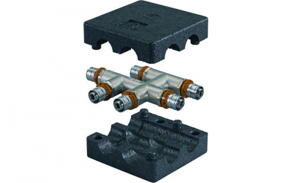 Uponor Smart Radi S-Press крестовина в теплоизоляции 20-16-20 мм