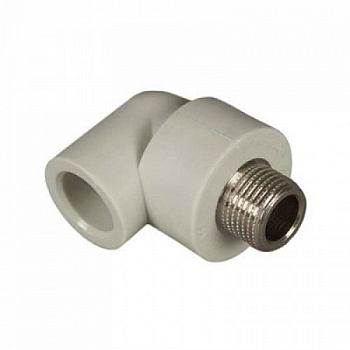 Уголок 90°, наружная резьба,d 20 x 1/2" цвет белый