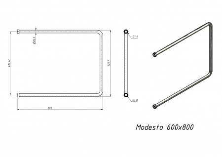 Полотенцесушитель водяной Grota Modesto 600x800 хром глянцевый