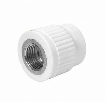 Муфта,внутренняя резьба, d 20 х 1/2", цвет белый