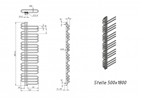 Полотенцесушитель водяной Grota Stelle 500x1800/l черный