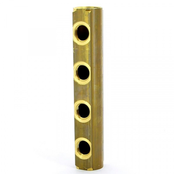 850/50 3/4"x 04 Коллектор 3/4"ВР х 1/2"ВР, 4 выхода, шаг выходов 50 мм