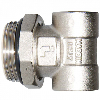 490S 1" Концевик ВНВ 1/2'х1'х1/2' для коллектора никелированный c накидной гайкой
