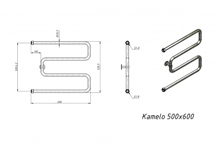Полотенцесушитель водяной Grota Kamelo 500x600 хром глянцевый