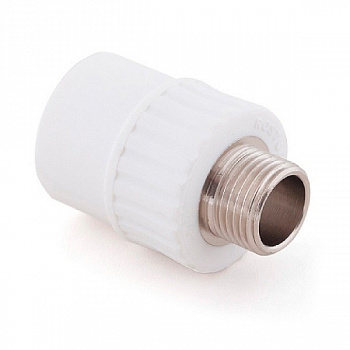 Муфта,наружная резьба, d 25 х 3/4", цвет белый