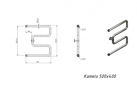 Полотенцесушитель водяной Grota Kamelo 500x400 хром глянцевый