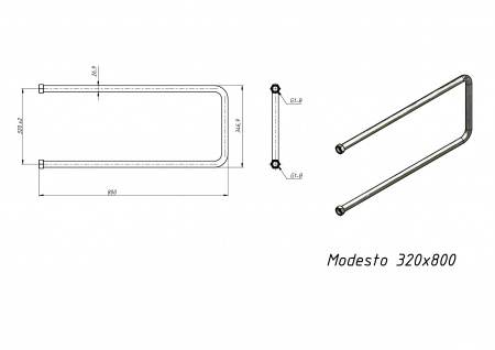 Полотенцесушитель водяной Grota Modesto 320x800 хром глянцевый