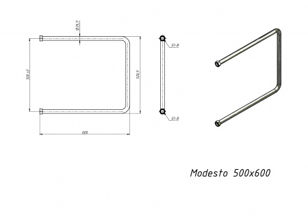 Полотенцесушитель водяной Grota Modesto 500x600 хром глянцевый