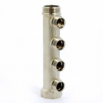 455 3/4"/04x1/2" НР Коллектор 3/4" с отводами 1/2"НР, 4-х контурный
