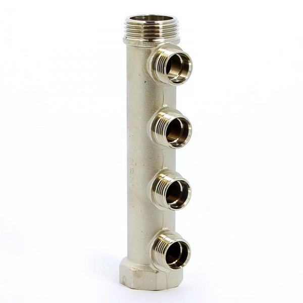455 3/4"/04x1/2" НР Коллектор 3/4" с отводами 1/2"НР, 4-х контурный